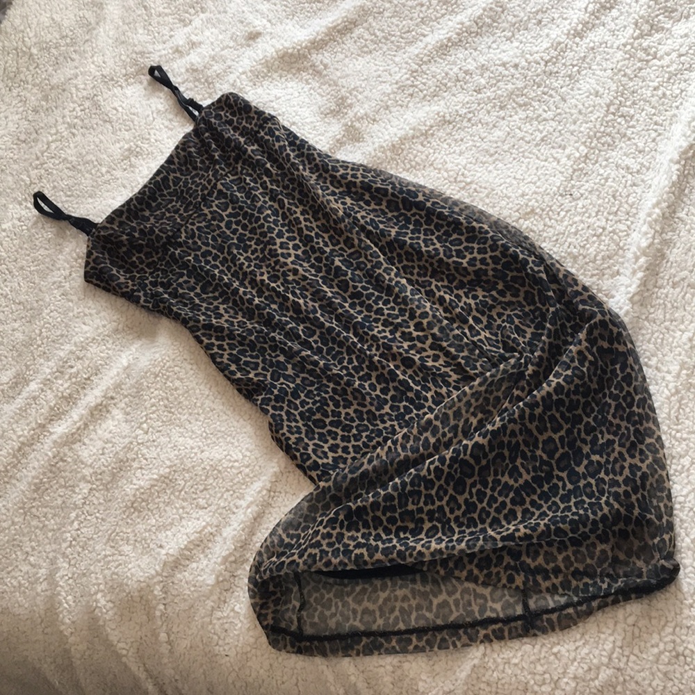 Arden B. Cheetah print mid-length slip dress